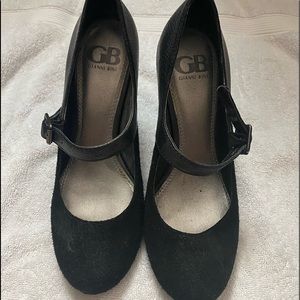 GIANNI BINI Black suede/leather maryjanes size 7